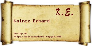 Kaincz Erhard névjegykártya